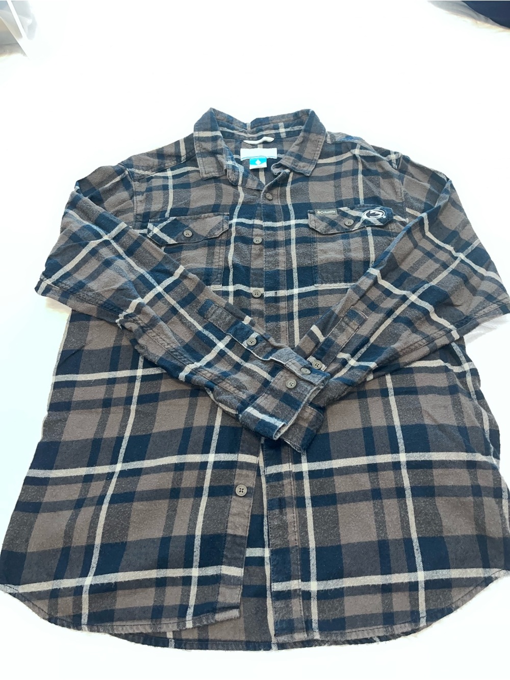 Columbia Men's Plaid Button-Down Shirt - Blue & Brown